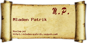 Mladen Patrik névjegykártya